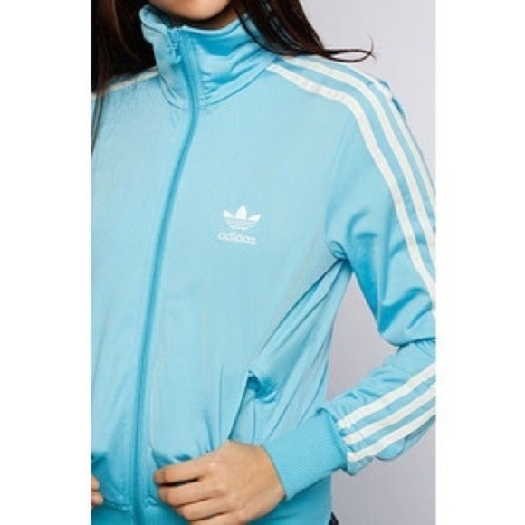 light blue adidas windbreaker